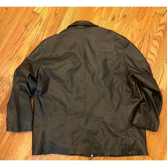 Columbia Sportswear Jacket Mens XL Black Leather Insulated Bomber Minimalist - Picture 2 of 7